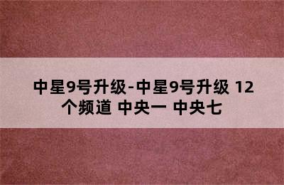 中星9号升级-中星9号升级 12个频道 中央一 中央七